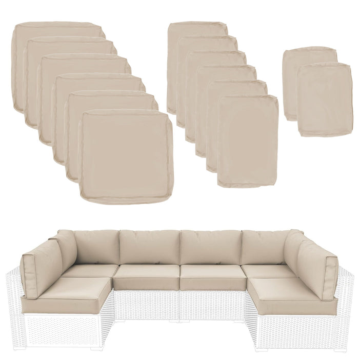 Outdoor Deep Seat Cushions For Patio Furniture Replacement, Cushion Set For Sectionals
