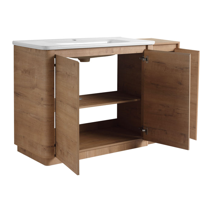Freestanding Bathroom Vanity With Sink, 1 Small Storage Cabinet, Soft Close Door