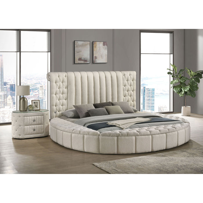Santiago - Upholstered Round Storage Bed With Built In Charging Ports