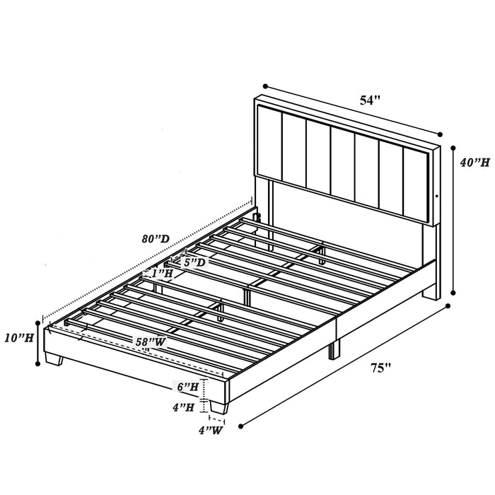 Bed With Channel Tufting And Built In LED Headboard