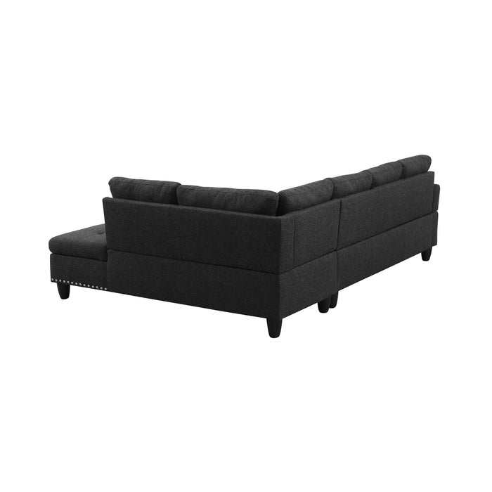 L - Shaped 3 Piece Sectional Sofa With Chaise, Storage Ottoman & Cup Holders