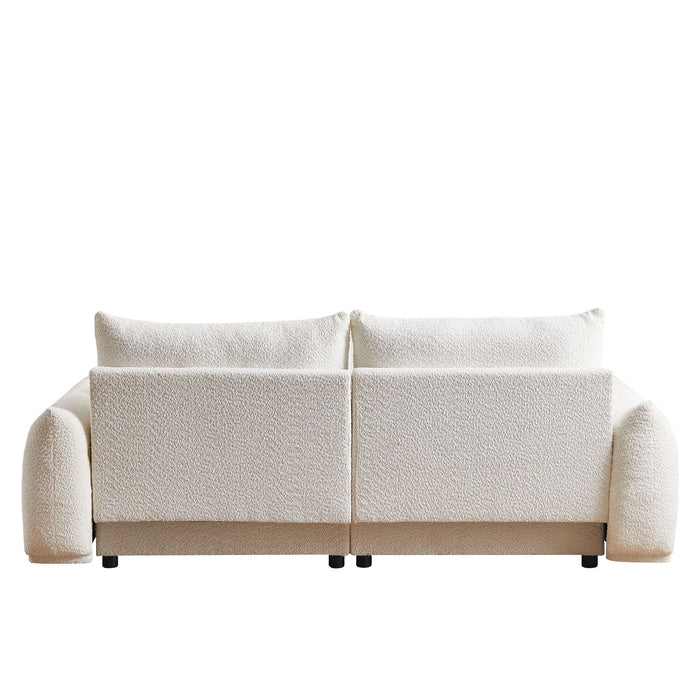 2 Seater Cushion Sofa With 2 Cushions And 2 Ball Pillows