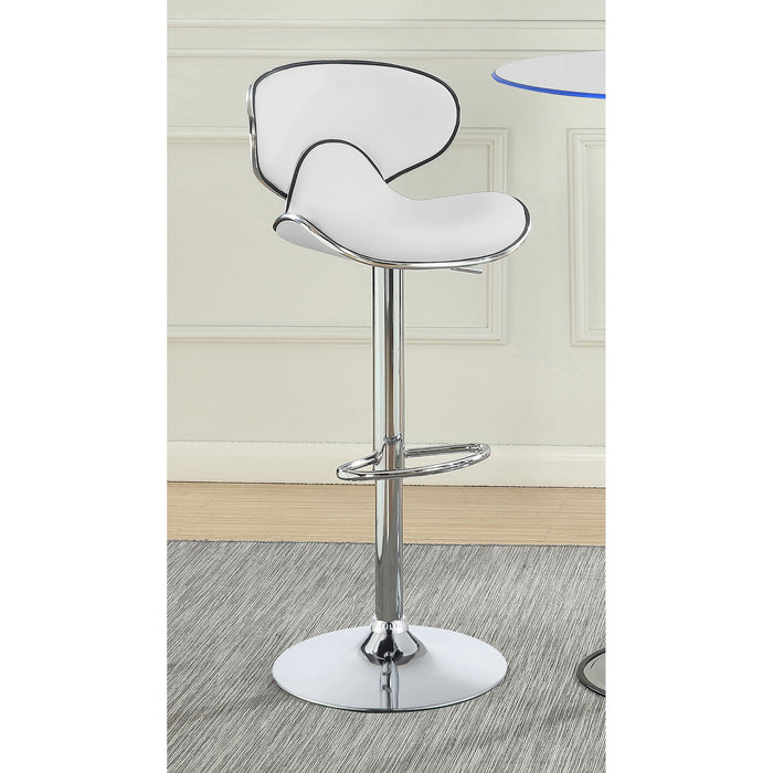 Edenton - Upholstered Adjustable Bar Stool (Set of 2) - White