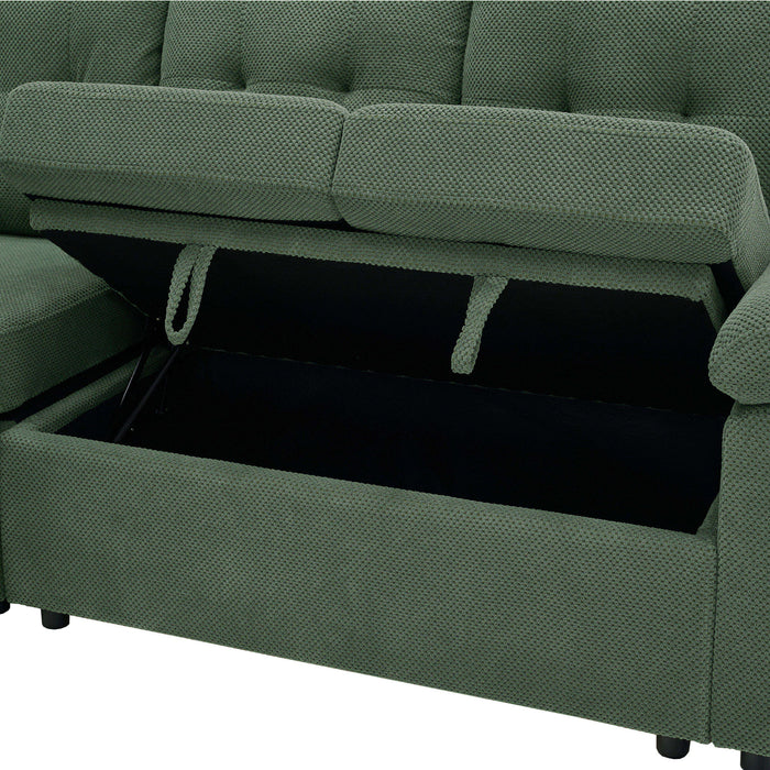 Convertible Sectional Sofa Bed With Pull Out Sleeper And Storage