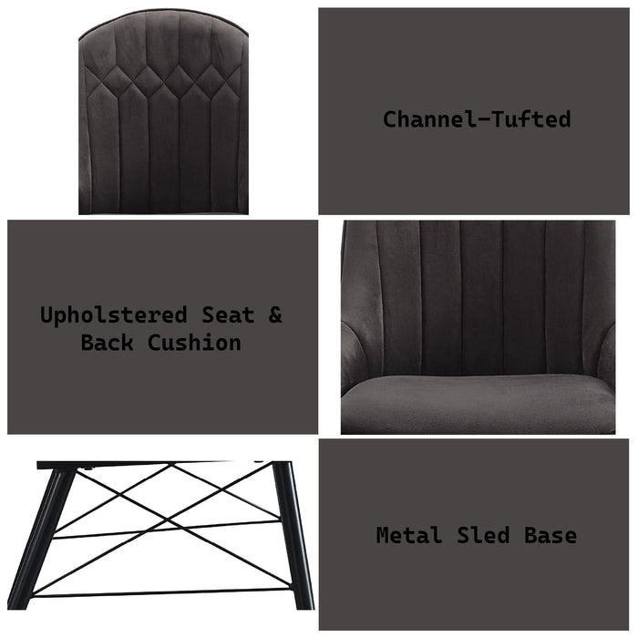 Abraham - Side Chair (Set of 2) - Black / Dark Gray