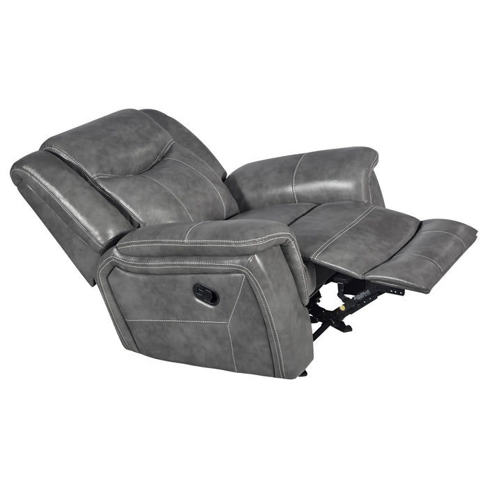 Encino - Upholstered Padded Arm Glider Recliner - Gray