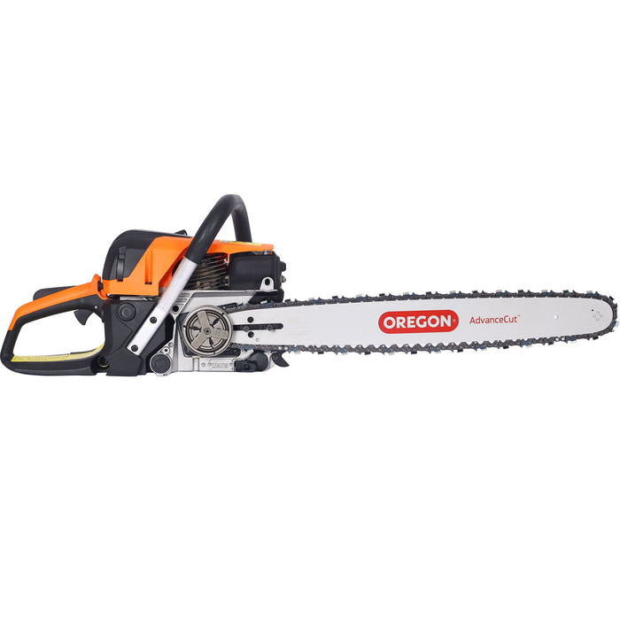52Cc Gasoline Chainsaw With 20" Oregon Bar And Chain For Wood Cutting Plastic - Orange