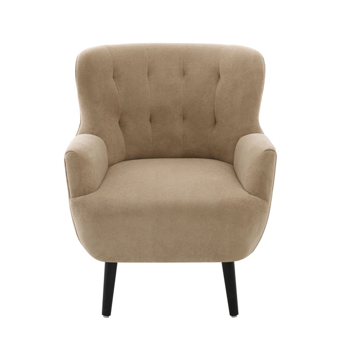 Armchair With Round Arm - Brown
