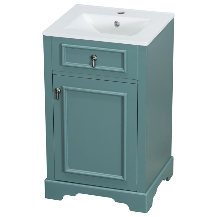 Elegant Bathroom Vanity With Ceramic Sink, Soft Close Door, Adjustable Shelf