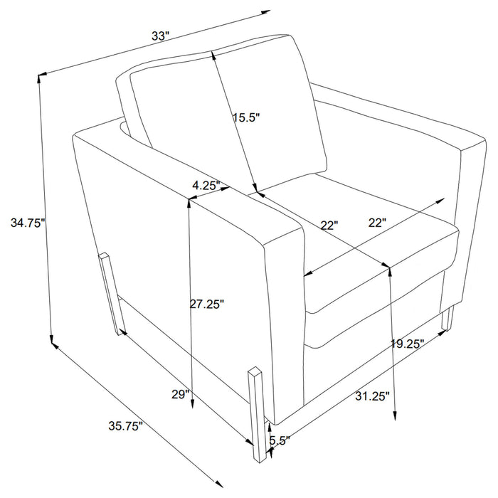 Tilly - 3 Piece Track Arm Sofa Set - Oatmeal