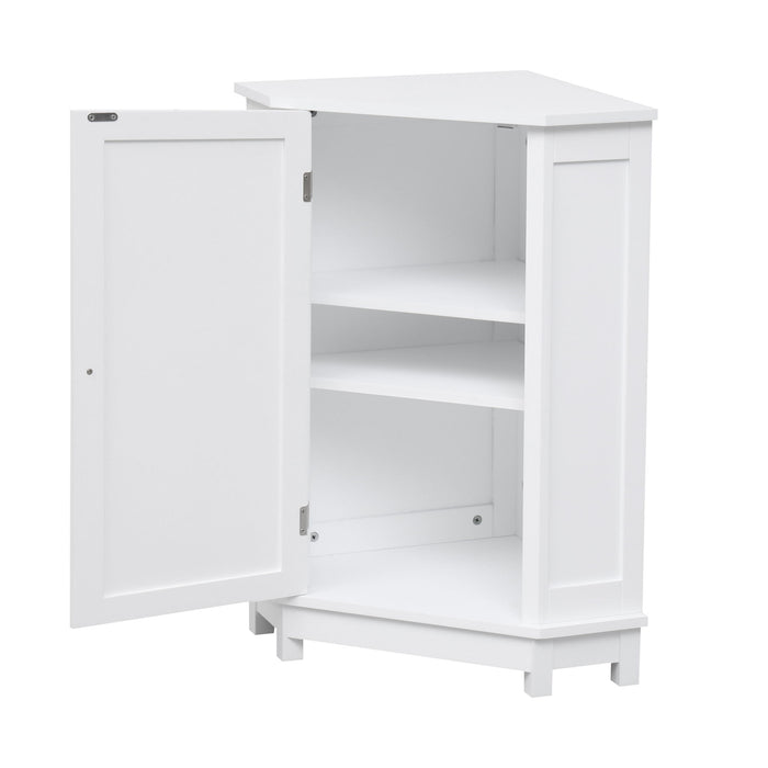Bathroom Cabinet Triangle Corner Storage Cabinet With Adjustable Shelf Modern Style