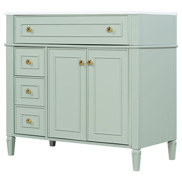Bathroom Vanity With Sink, 3 Drawers & 2 Doors