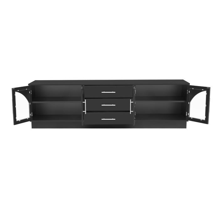 Modern Minimalist TV Stand, Entertainment Center Media Console Cabinet With Adjustable Shelves For Living Room