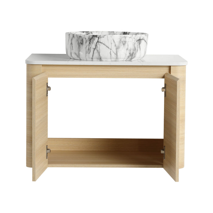 Mounted Bathroom Vanity & Art Sink & 2 Soft Close Doors