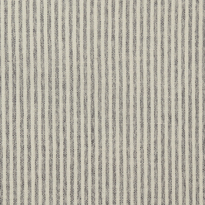 Willow Creek - Round Ottoman With Turned Feet, Nailhead Trim, And Seam Welting - Pebble Gray Stripe