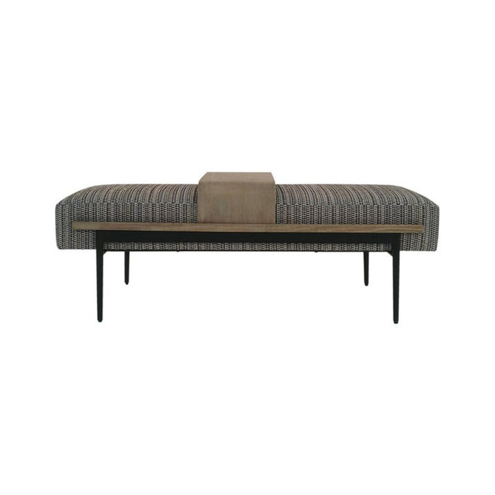 Upholstered Cocktail Ottoman With Slide Tray - Multi