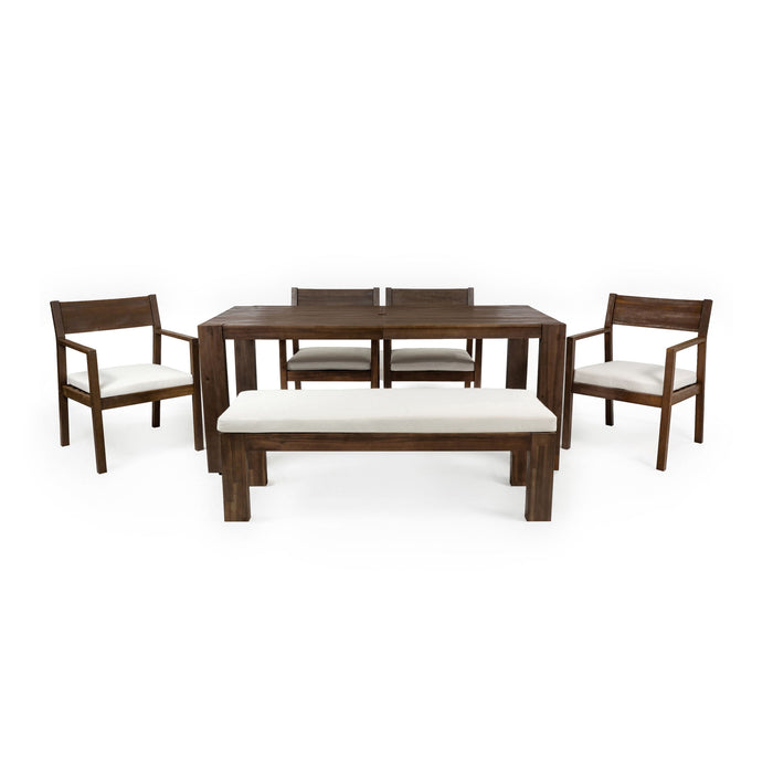 Outdoor Dining Set Rectangular Table With Umbrella Hole