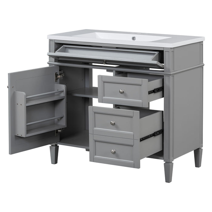 Bathroom Vanity & Top Sink, Modern Bathroom Storage Cabinet With 2 Drawers And A Tip-Out Drawer