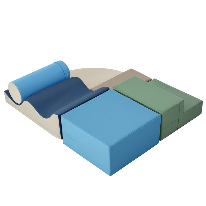 Soft Climb And Crawl Foam Playset 6 In 1, Soft Play Equipment Climb And Crawl Playground For Kids, Kids Crawling And Climbing Indoor Active Play Structure - Colorful