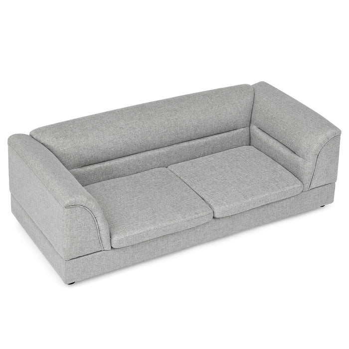 Oversized, Curved Armrest Rectangular Dog Sofa, For Large & Oversized Dogs - Light Gray