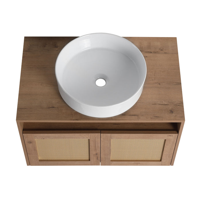 Bathroom Vanity & Art Sink, 2 Soft Close Doors, Float Mounting Design