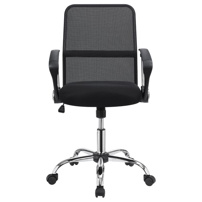 Swivel Office Chair With Base Adjustable Height - Black