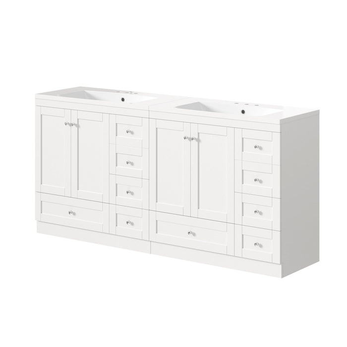 Shaker Free Standing Bathroom Vanity Cabinet With Sink, Soft Close Drawers, Soft Close Doors