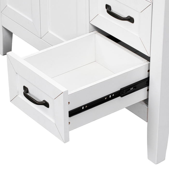 Modern Bathroom Vanity With Sink, Freestanding With Drawers And Doors