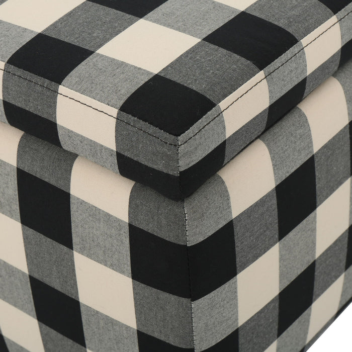 Contemporary Storage Ottoman With Seating And Storage - Black