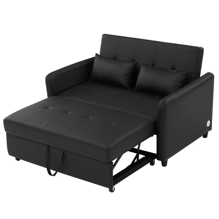 Convertible Sleeper Bed, Adjustable Oversized Armchair With 3 USB Ports