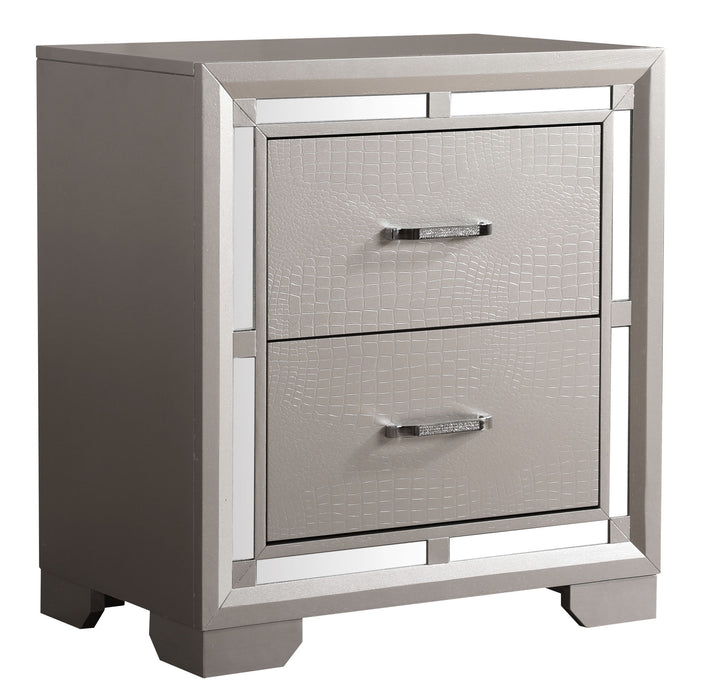 Elegant Nightstand - Silver Champagne