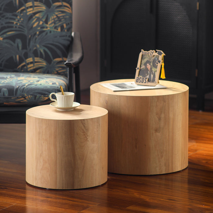 Modern Round Nesting Coffee Table (Set of 2)