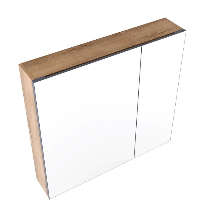 29.63" Wall Mounted Cabinet With Adjustable Shelves Storage Cabinet For Bathroom - Imitative Oak