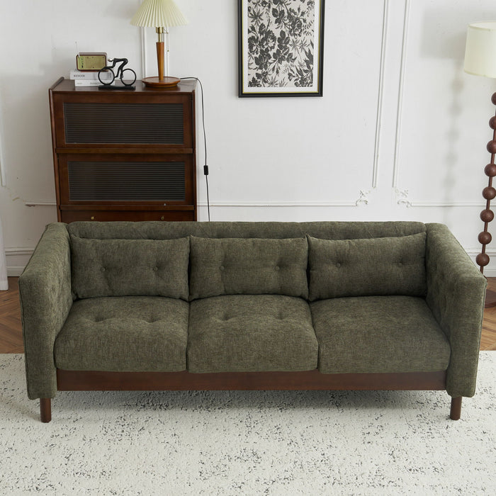Upholstered Sofa Modern 3 Seater Sofa Couch With Tufted Design For Living Room
