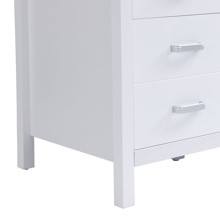47.25" Modern Bathroom Vanity With Sink, Soft Close Single Door & 6 Drawers - White