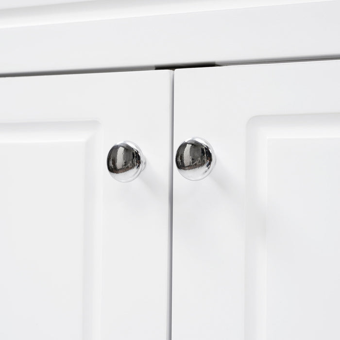 Bathroom Vanity Cabinet Only, 6 Soft Close Drawers & Double Doors With 2 Tier Shelves - White