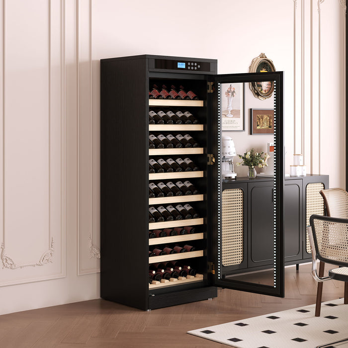 Intelligent Temperature Controlled Multi Tiered Grape Wine Cabinet - Black