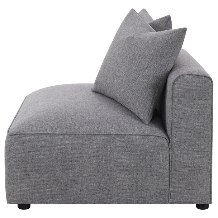 Amherst - Armless Chair With Accent Pillow - Gray