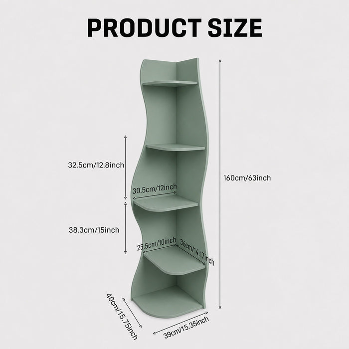 5 Tier S - Shaped Corner Shelf For Living Room