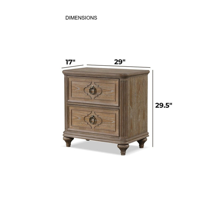 1 Piece Nightstand, Bedside Table With USB A And USB C Ports - Oak / Rustic