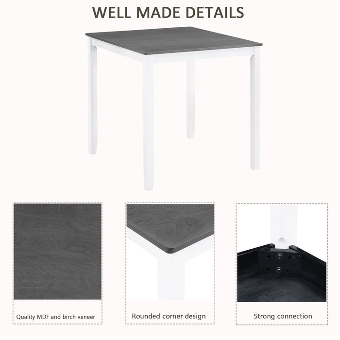 5 Piece Counter Height Dining Table Set With 4 Chairs