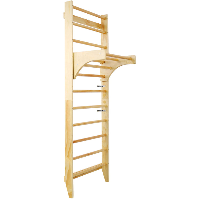 Swedish Ladder, Stall Bars Set For Physical Therapy & Gymnastics - Natural