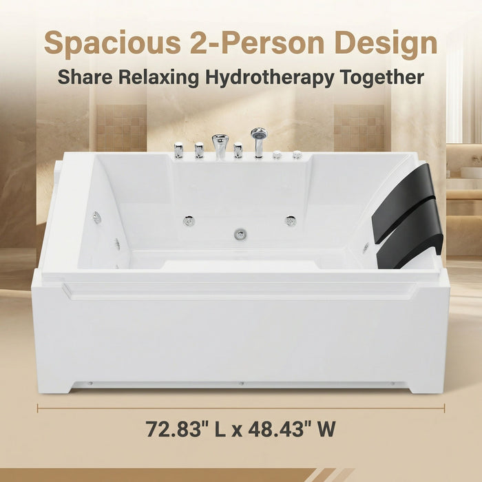 Xavier - Double Massage Bathtub - Milk White