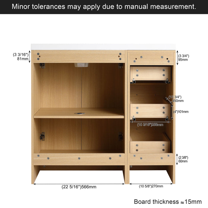 Wall Mounted Floating Bathroom Vanity With Sink, Door & Drawers Modular Cabinet