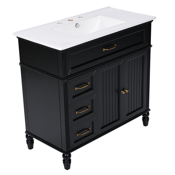 Bathroom Vanity With Sink, Freestanding Cabinet & Drawers