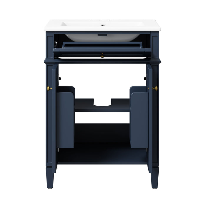 Modern Bathroom Vanity With Tip-Out Drawer And Soft-Close Hinges