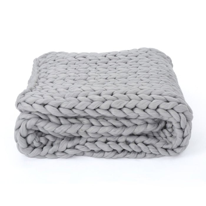 Cozy Knitted Acrylic Throw Blanket With Double Sided Design