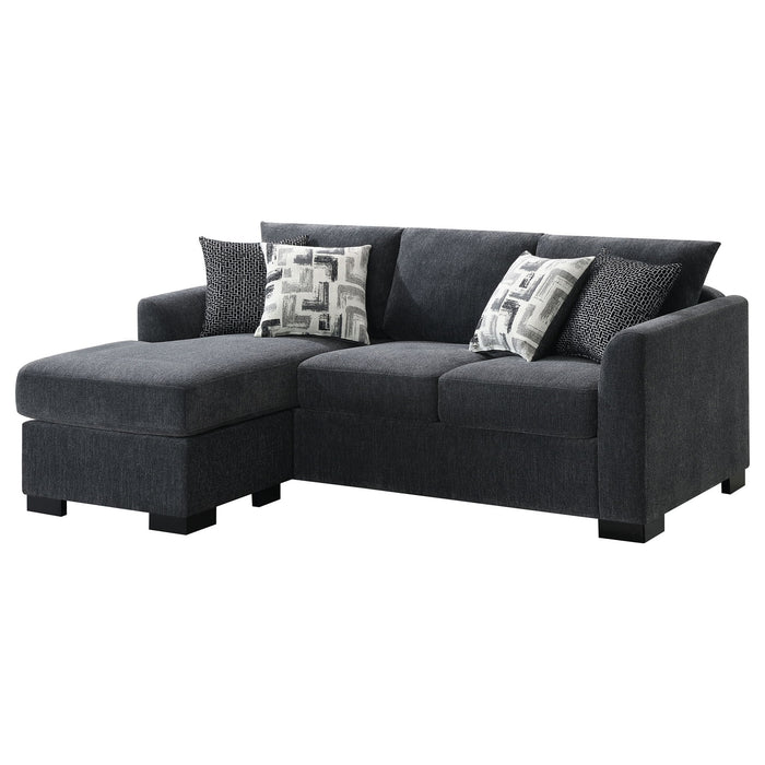 Pacheco - Upholstered Sleeper Sectional Chaise Sofa With Pocket Coils And Reversible Cushions - Dark Gray
