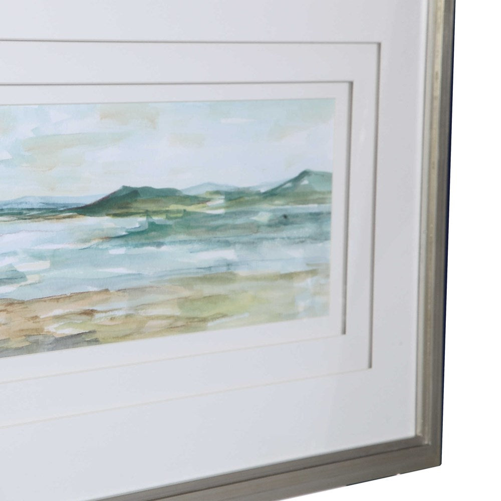 PANORAMIC SEASCAPE FRAMED PRINTS, S/2