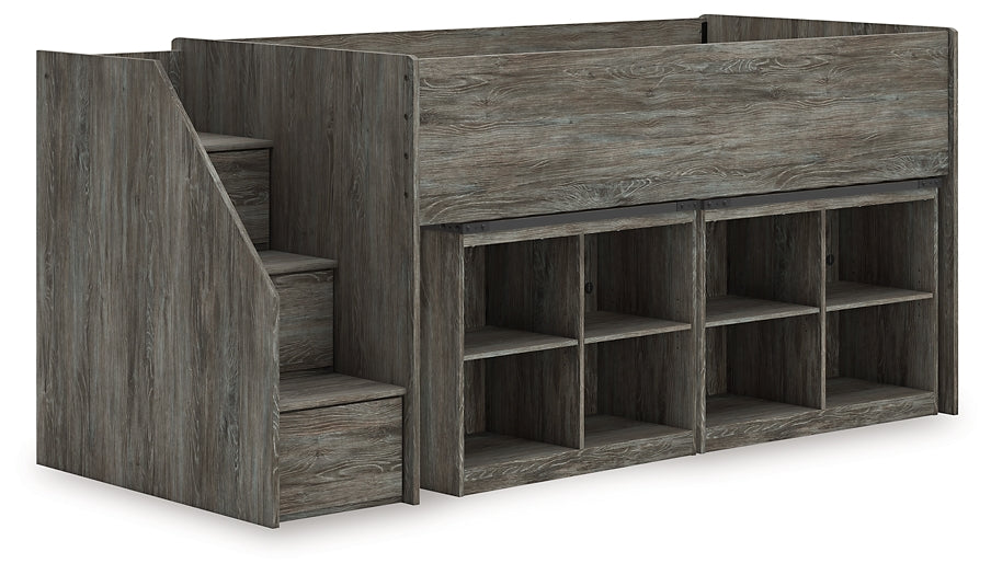 Frandern Twin Loft Bed with Bookcase Storage